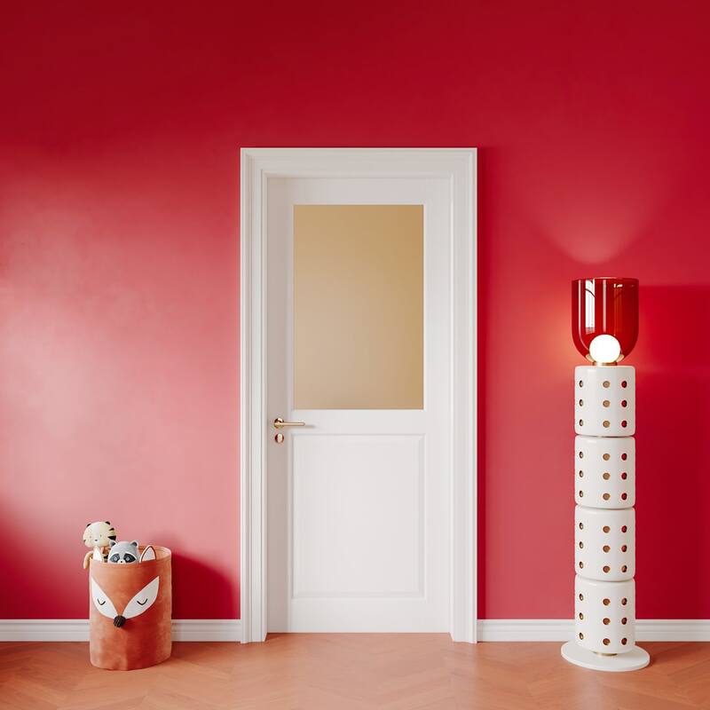 80"H Primed Finish Half Frosted Glass Half Panel French Door Interior Slab Door - 28X80