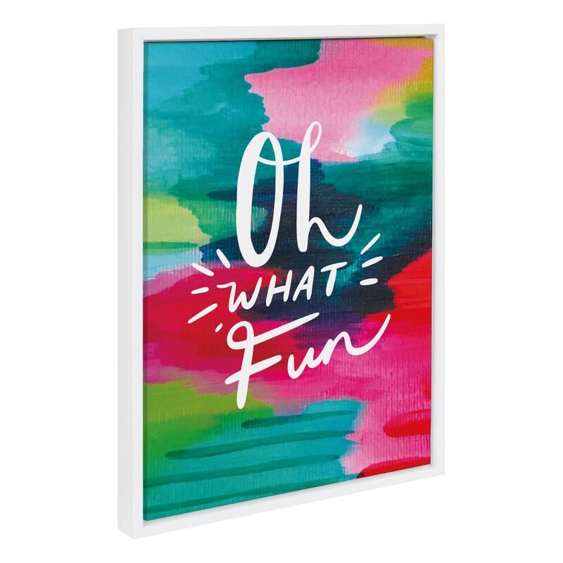 Kate and Laurel Sylvie Oh What Fun Framed Canvas by Jessi Raulet