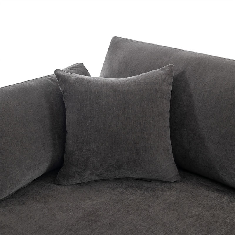 Modern Large Sectional Sofa with Removable Ottomans and Legs