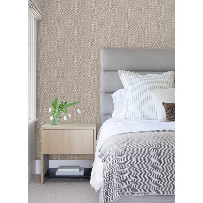 A-Street Prints Hui Mauve Paper Weave Grasscloth Wallpaper