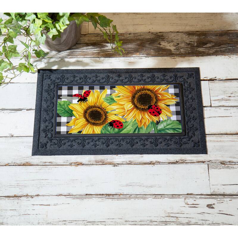 22 in. x 10 in. Sunflower Ladybugs Sassafras Switch Mat