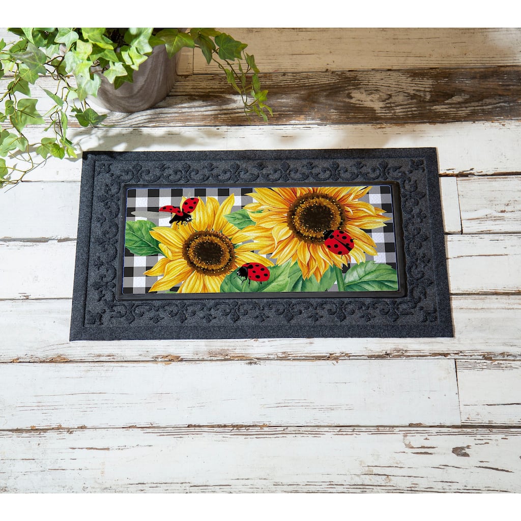 22 in. x 10 in. Sunflower Ladybugs Sassafras Switch Mat