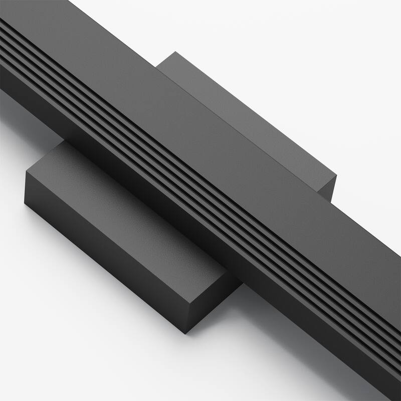 Aluminum LED Outdoor Wall Lights Matte Black with Linear Texture