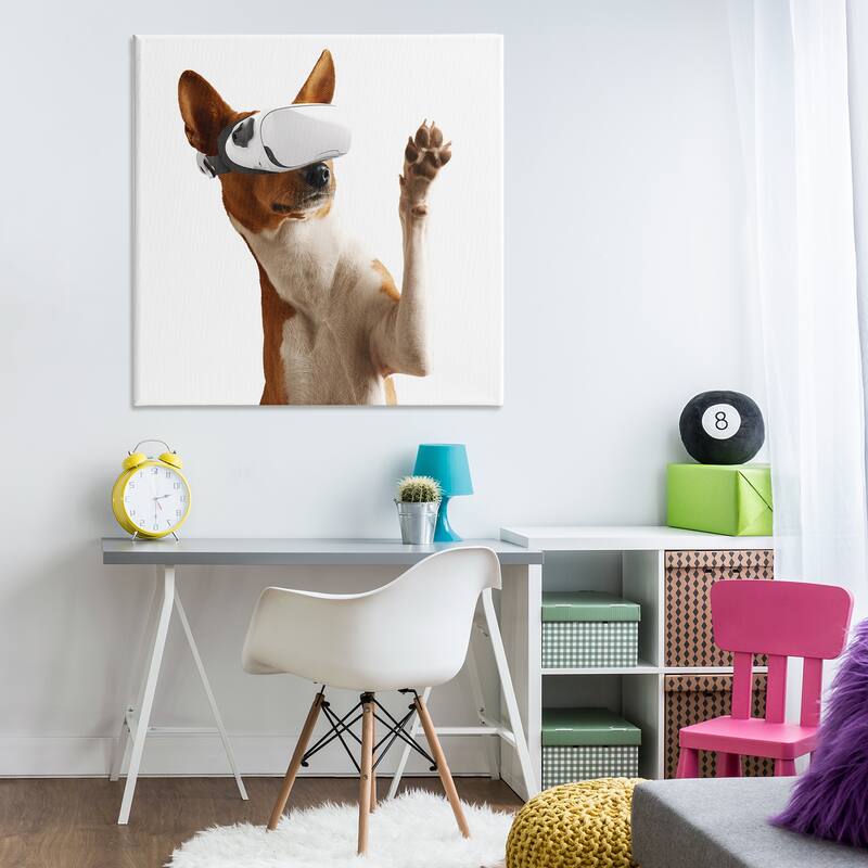 Stupell VR Gamer Dog Canvas Wall Art Design By CAD Designs