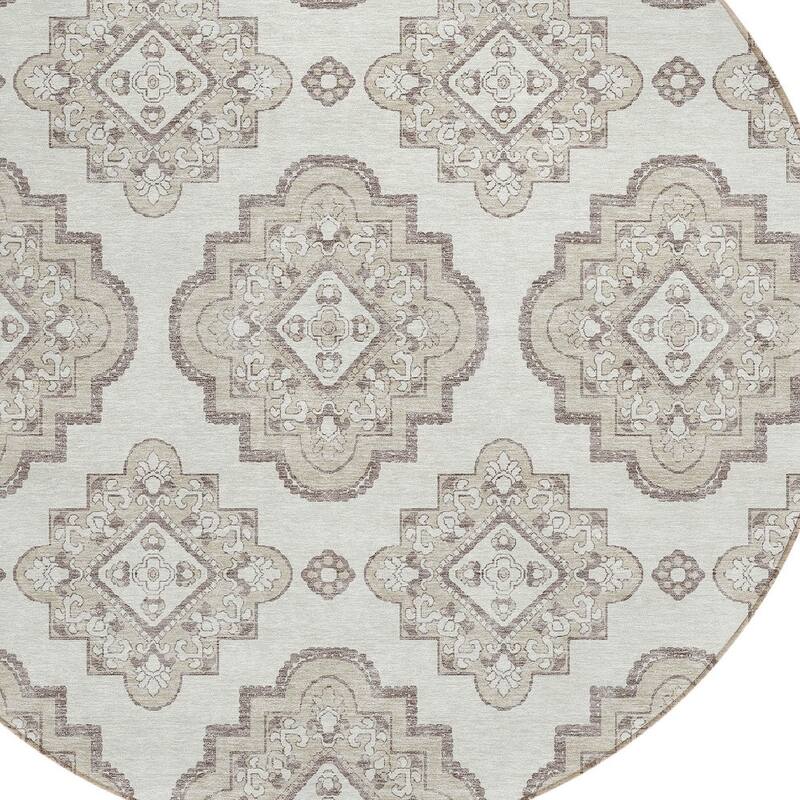 HomeRoots Medallion Transitional Rectangle Outdoor Rug