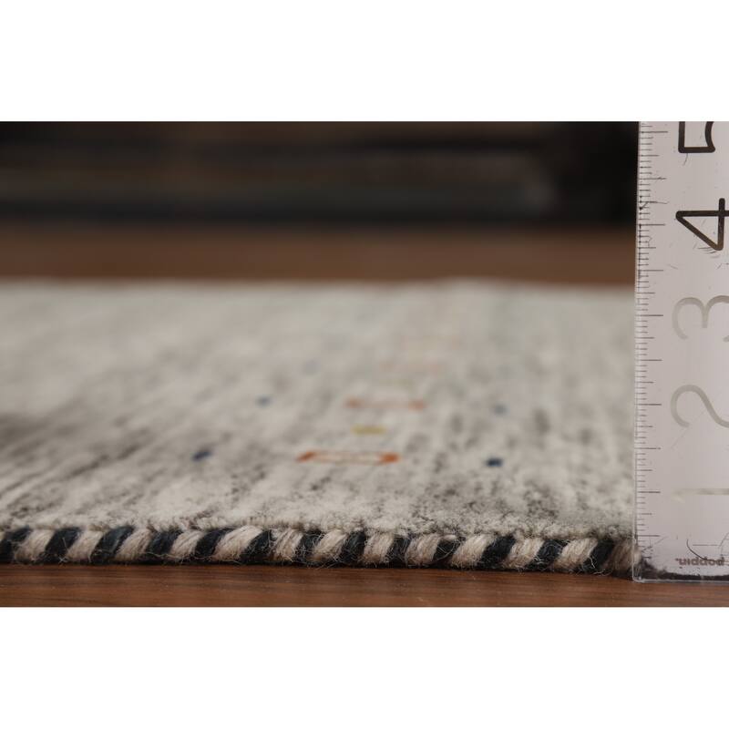 Hand Knotted Oriental 100% Wool Carpet Tribal Animal Pictorial Beige & Ivories Gabbeh Area Rug - 5' 11'' X 3' 11''