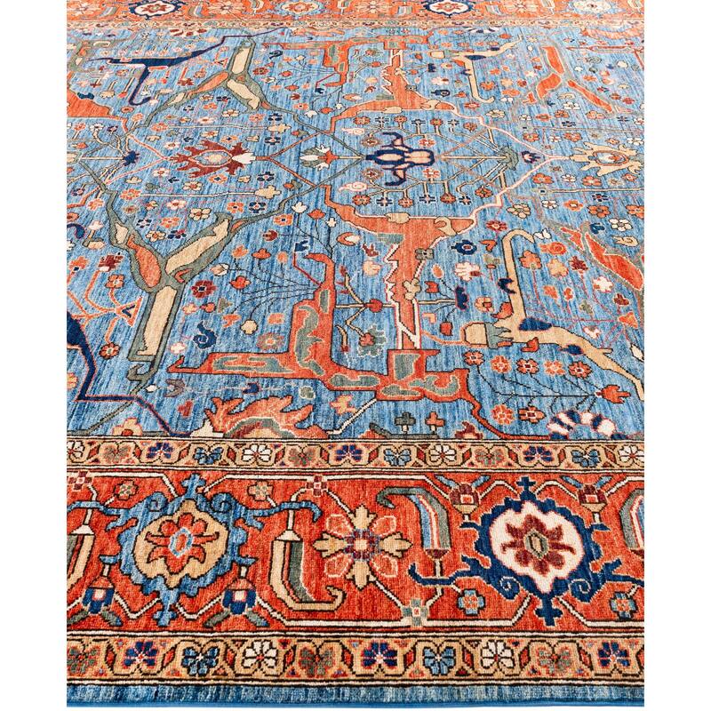 Serapi One-of-a-Kind Hand-Knotted Area Rug - Blue - 9' 0" x 11' 11"