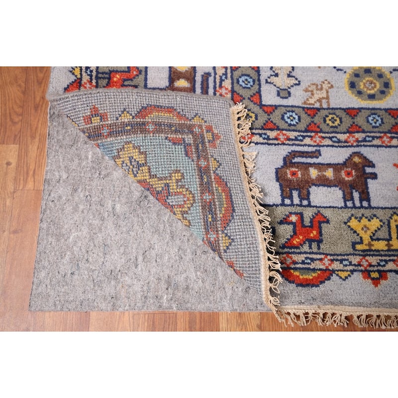 Tribal Geometric Heriz Serapi Indian Area Rug Hand-Knotted Wool Carpet - 8'11" x 11'8"