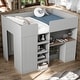 preview thumbnail 2 of 10, Wood Full Size Loft Bed with Built-in Wardrobe, Desk, Storage Shelves, and Drawers