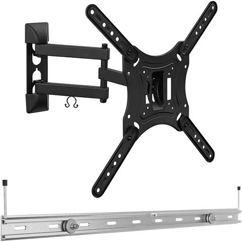Mount-It! Full Motion TV Wall Mount with Swivel and Articulating Tilt Arm and Universal Playbar Wall Mount