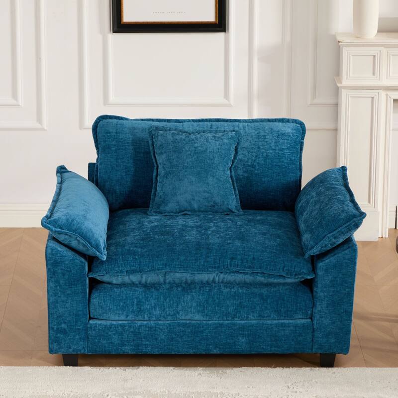 Roomfitters Cloud Sofa Chair, Modern Chenille Upholstered Single Seat with Deep Cushion Comfort
