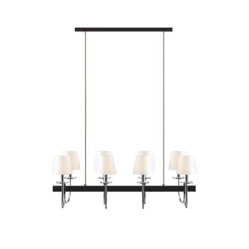 8-Light Traditional Dimmable Chandelier with Drum Shades