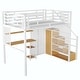preview thumbnail 22 of 30, Full Size Metal Loft Bed with Wardrobe, Desk, Storage Shelves
