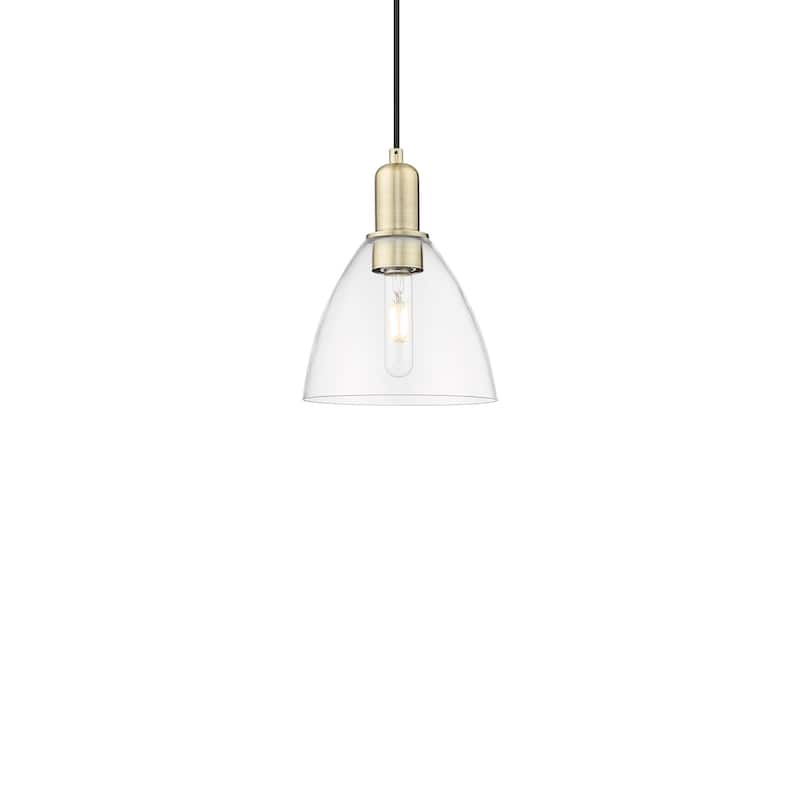 Innovations Lighting 716-1P-11-8 Bristol Pendant Bristol 8" Wide Mini - Antique Brass / Clear