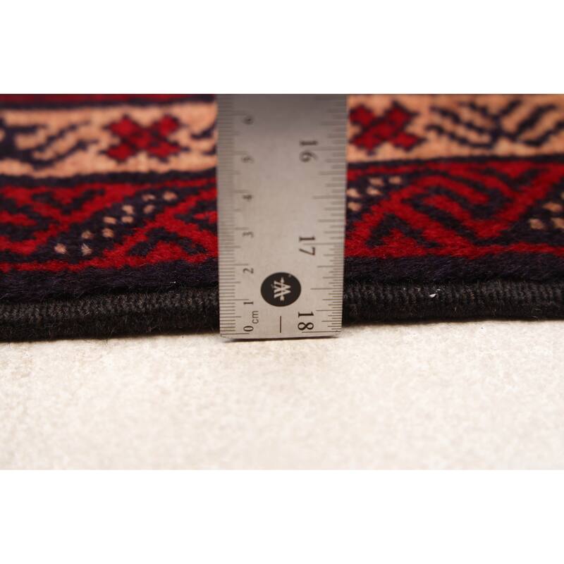 ECARPETGALLERY Hand-knotted Teimani Beige, Red Wool Rug - 2'11 x 4'11