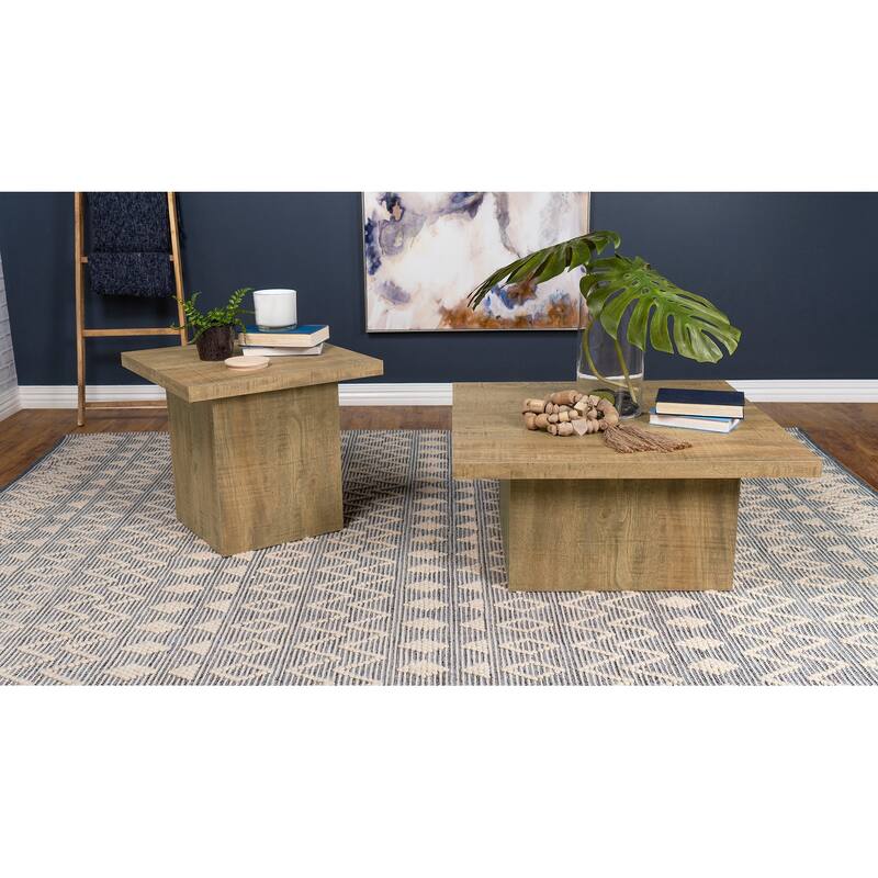Exeter Mango Square 2-piece Coffee Table Set