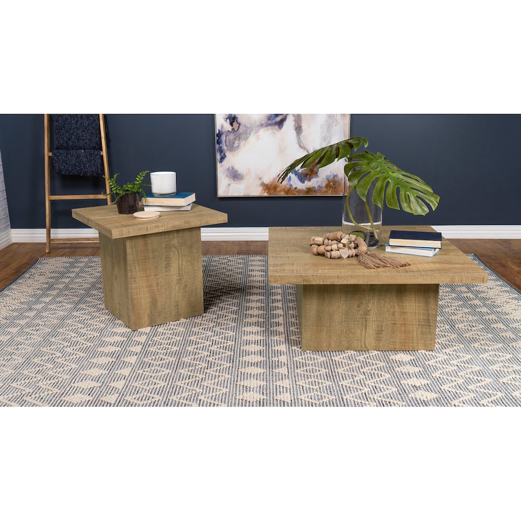 Exeter Mango Square 2-piece Coffee Table Set