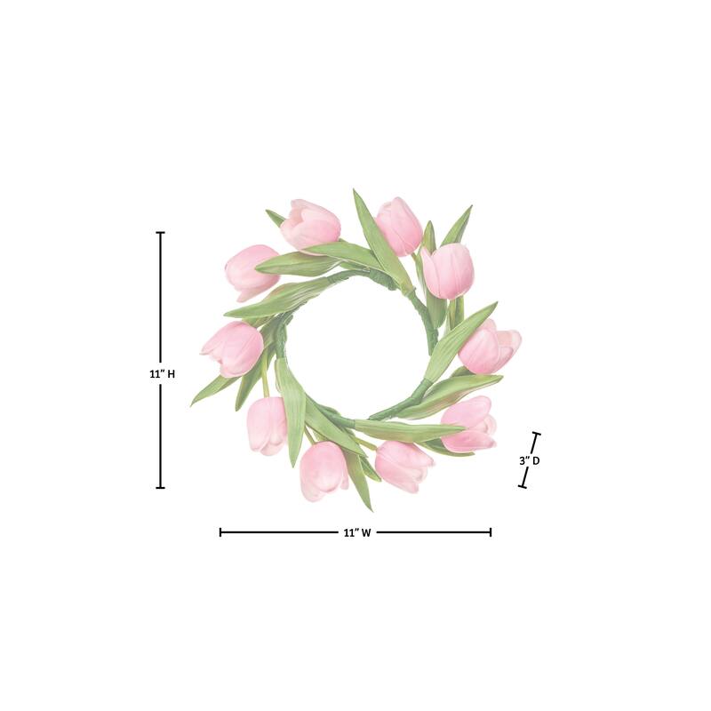 11" Pu Tulip Candle Ring
