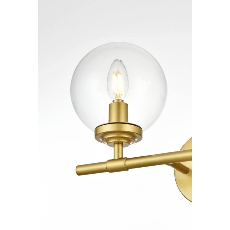 Inzo 1 Light Black and Clear Bath Sconce