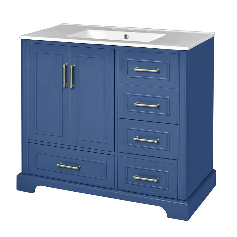 36" Traditional Bathroom Vanity with Ceramics Sink