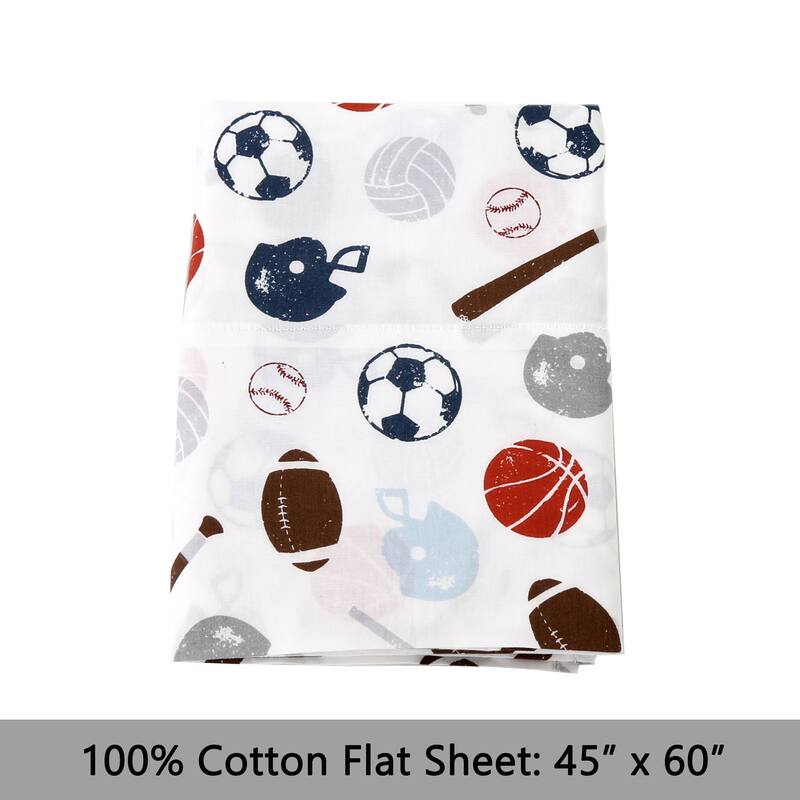 3-Piece Cotton Toddler Sheet Set for Kids Boys & Girls (Animals, Fish, Sports, Floral)