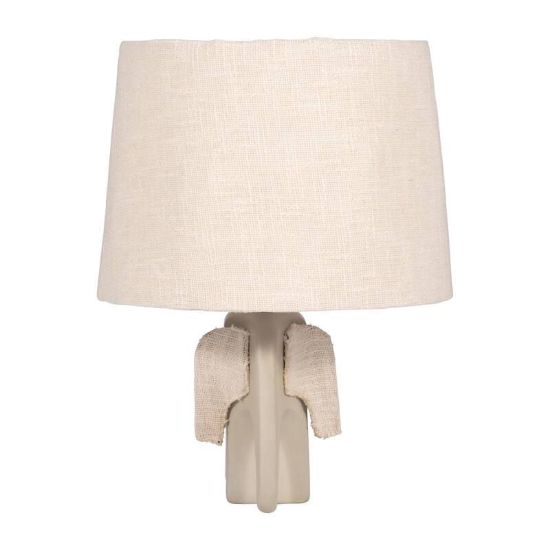 Sagebrook Home Natural Textured Neutral 18" Omix Elephant Lamp, Beige - 14" x 14" x 18"
