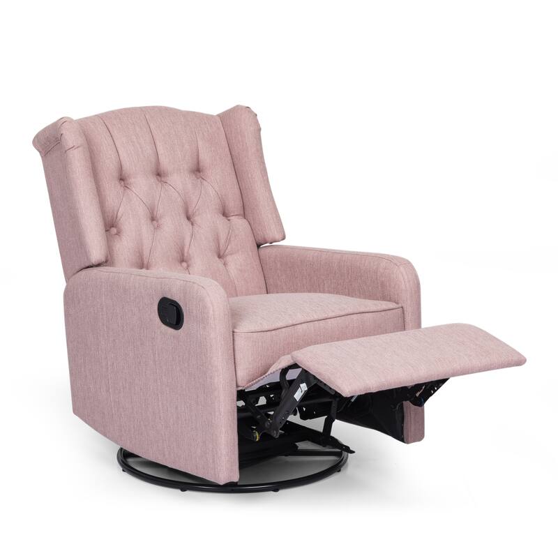Mohaven Contemporary Tufted Wingback Swivel Recliner by Christopher Knight Home