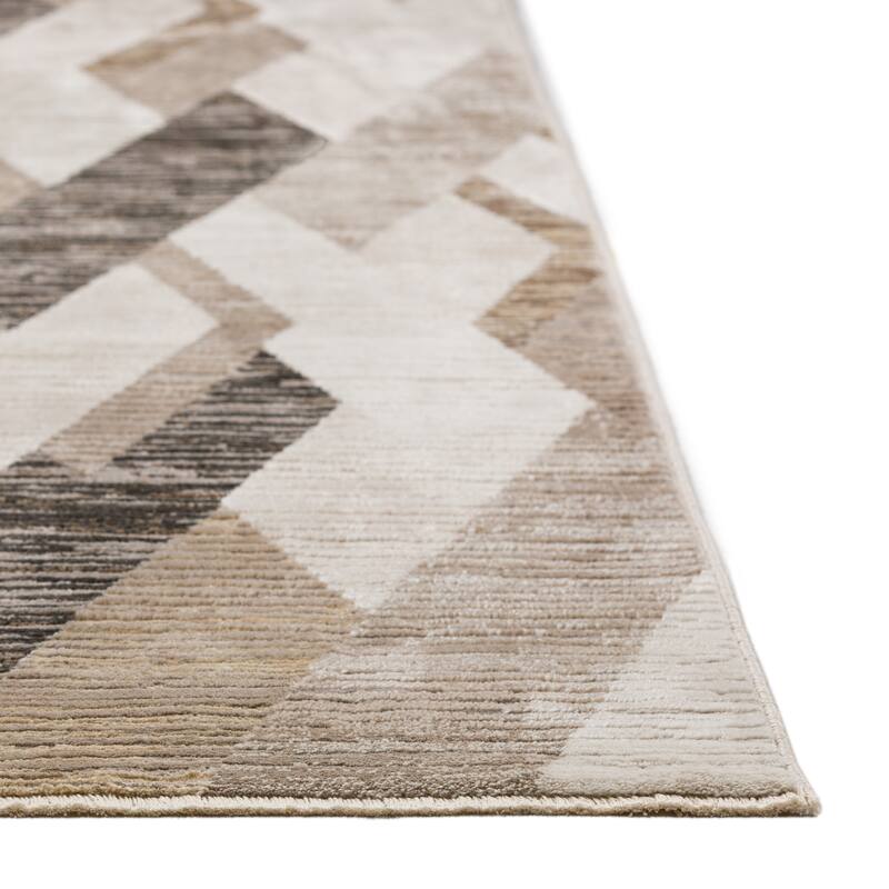 Emery Prism Taupe Machine Made Rug