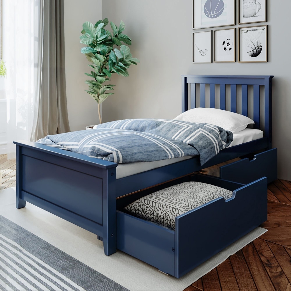 Navy blue twin bed on sale