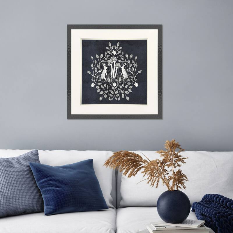 Paragon Rabbits and Mushrooms V Framed Art - Plastic