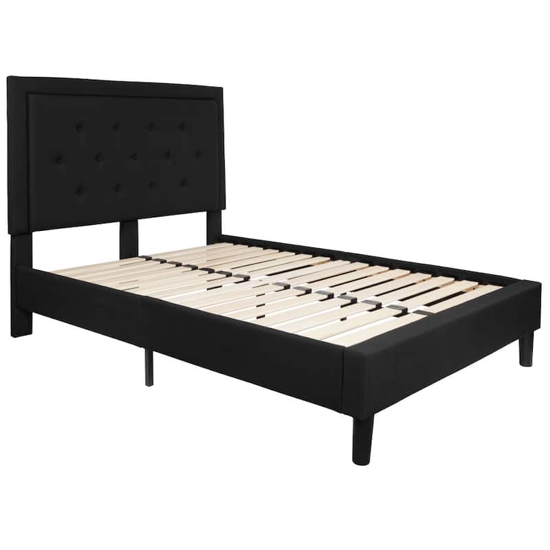 Panel Tufted Upholstered Platform Bed