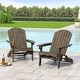 preview thumbnail 2 of 49, Bellwood Outdoor Acacia Wood Folding Adirondack Chairs (Set of 2) by Christopher Knight Home Gray