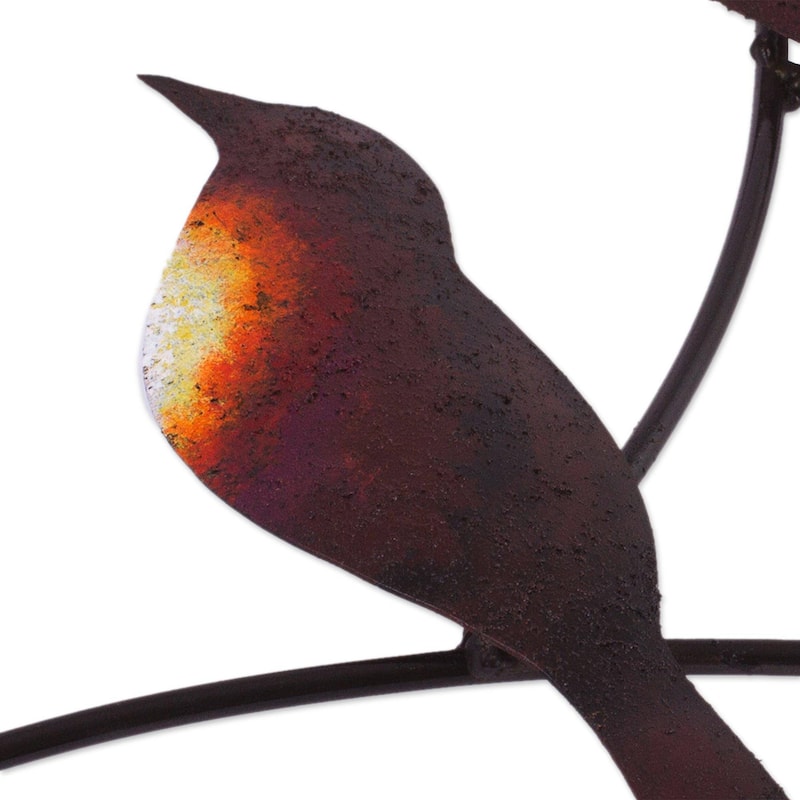Handmade Pair Of Sparrows Steel Wall Art (Mexico)