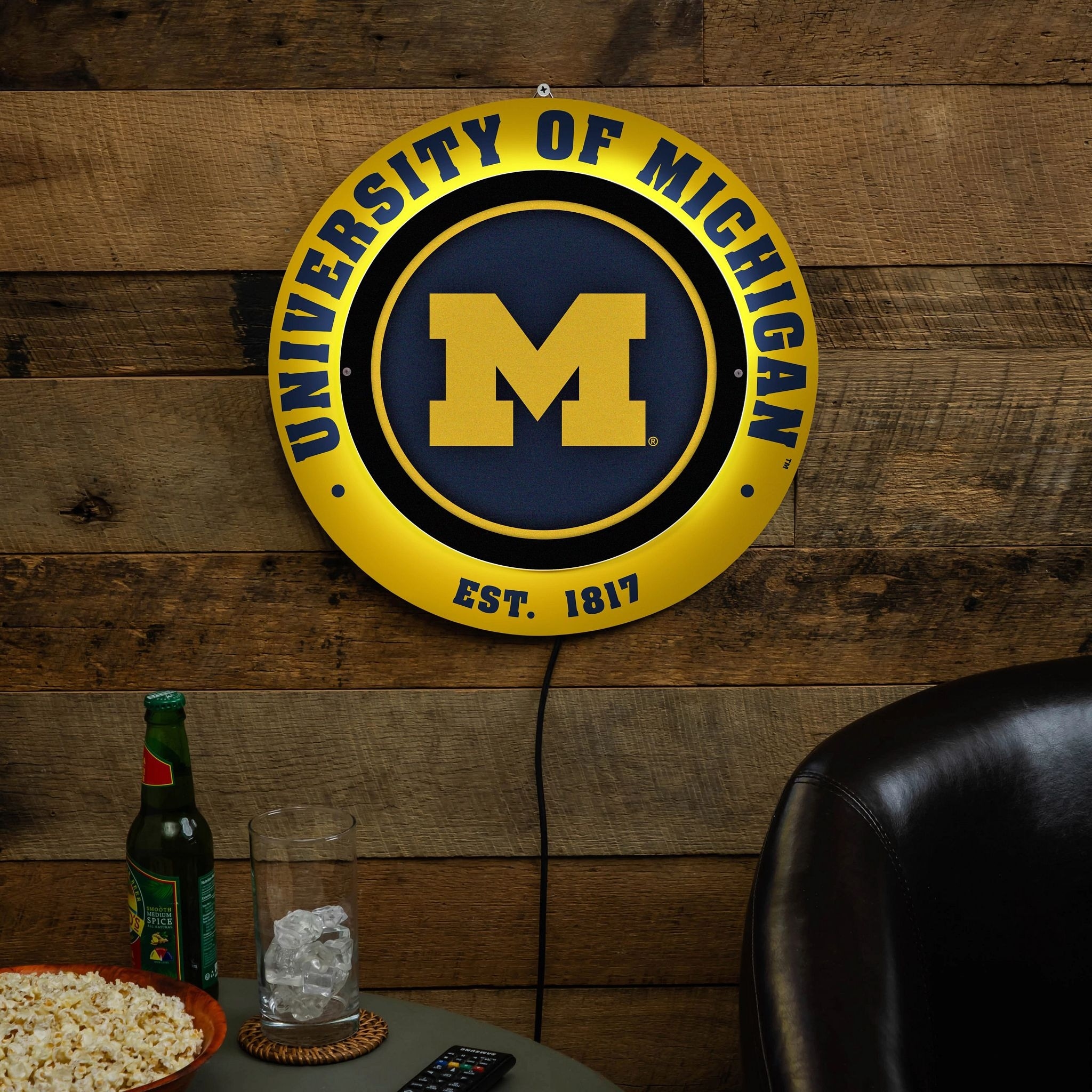 University Of Michigan LED Metal Lit Wall Sign Decor