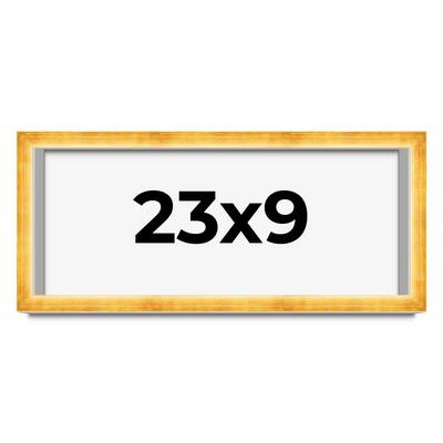 23x9 Shadow Box Frame Gold | 1.625 Inches Deep Real Wood Traditional