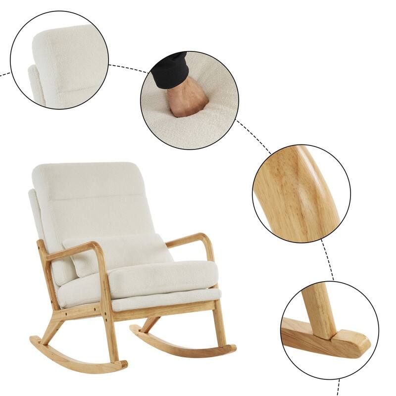 39.37'' W High-Back Dual-Use Upholstered Rocking Chair/Accent Chair