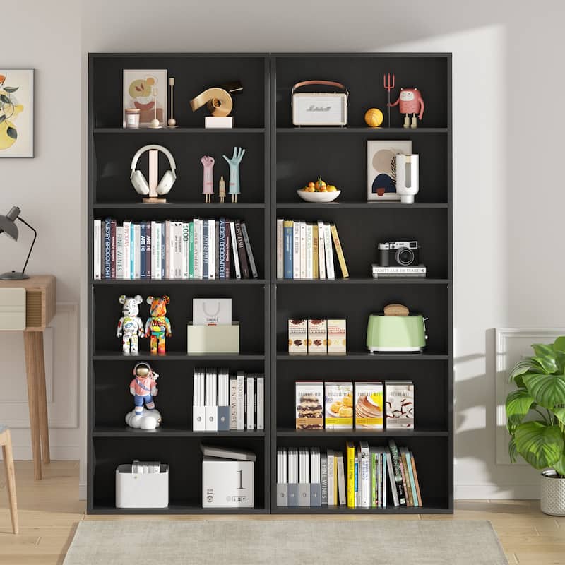 Futzca 6-Tier Open Bookcase and Bookshelf, Display Storage Shelves