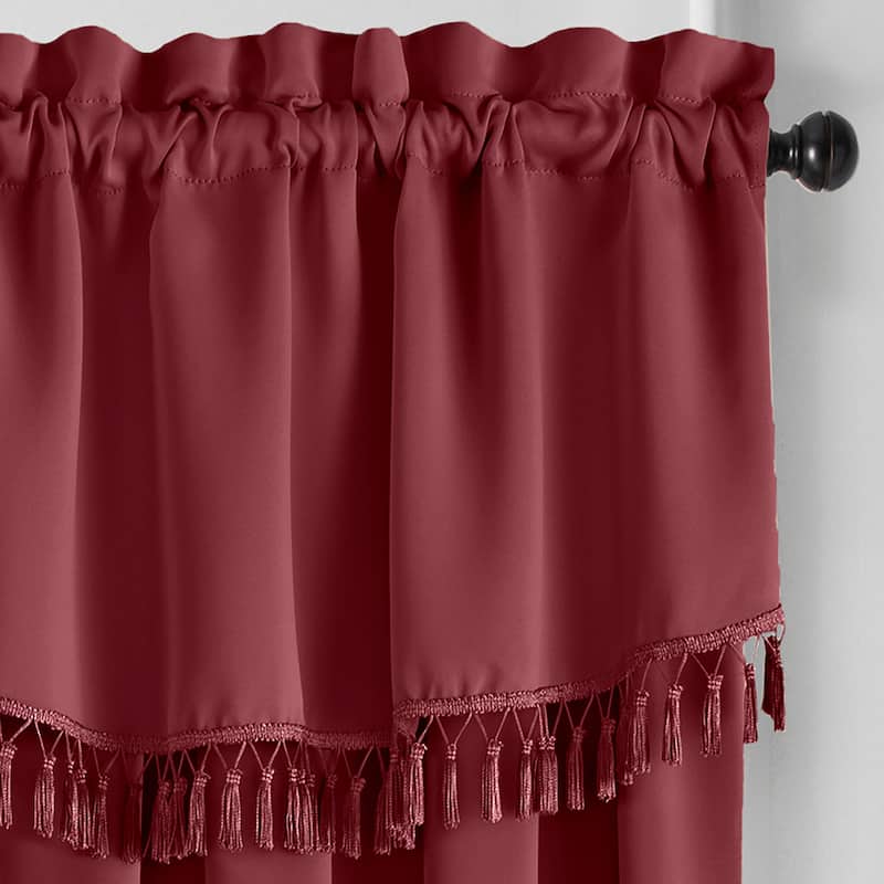 SunVeil Vanderbilt Scallop Tassel Window Valance - 50"x19"