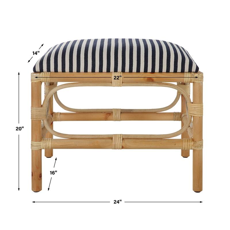 Uttermost Laguna Small Striped Bench