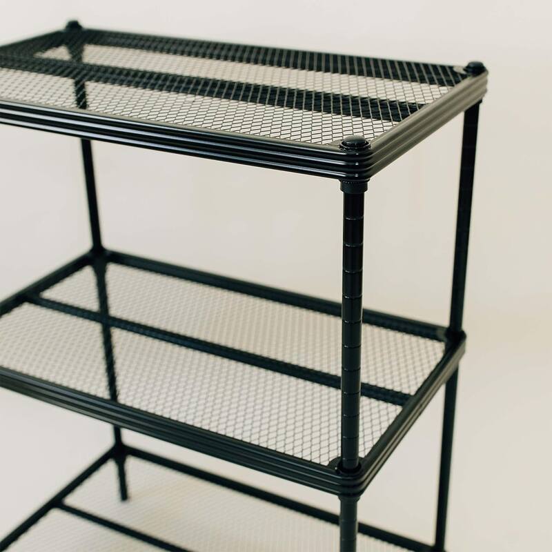 Design Ideas MeshWorks 3 Tier Full-Size Metal Storage Shelving Unit Rack, White