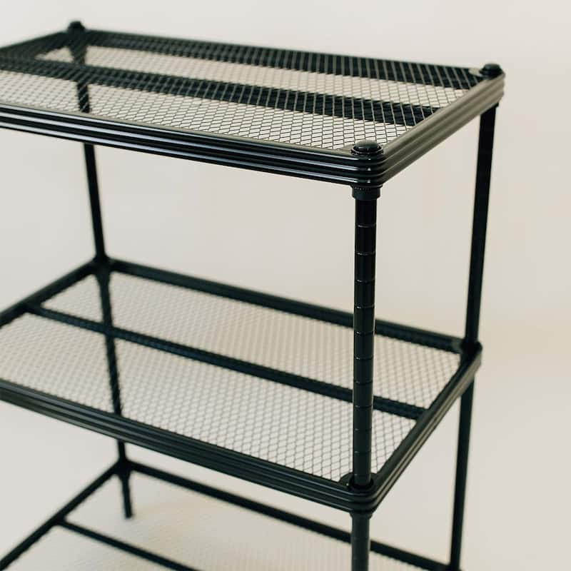 Design Ideas MeshWorks 3 Tier Full-Size Metal Storage Shelving Unit Rack, White