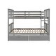 preview thumbnail 9 of 25, Full over Full Wooden Bunk Bed with Storage Drawers and Ladder, Headboard & Footboard, Full-Length Guardrail