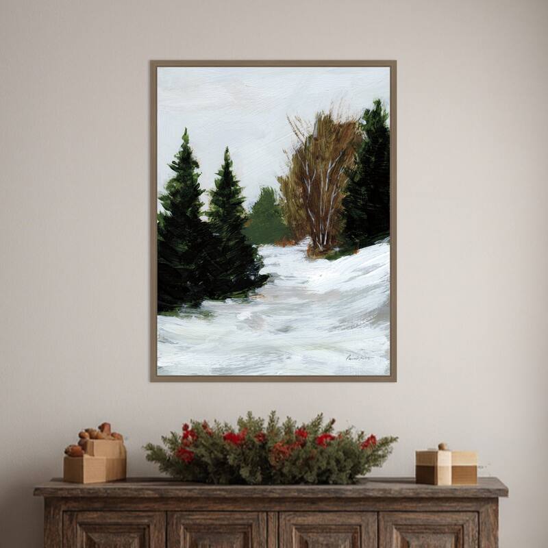Winter on Grand Mesa by Pamela Munger Framed Canvas Wall Art Print - Sylvie Dark Gold
