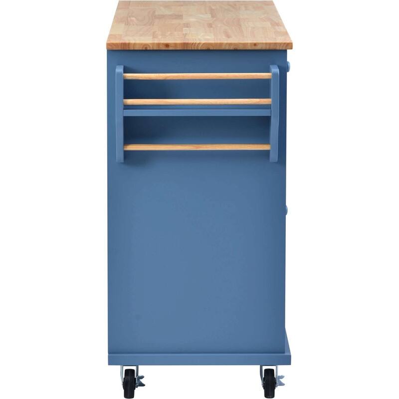 53-Inch Width kitchen Island cart with storage and 5 draws