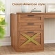 preview thumbnail 64 of 156, Farmhouse Executive L Shaped Desk Home Office Desk with Drawers and Storage Cabinet & Power Outlet