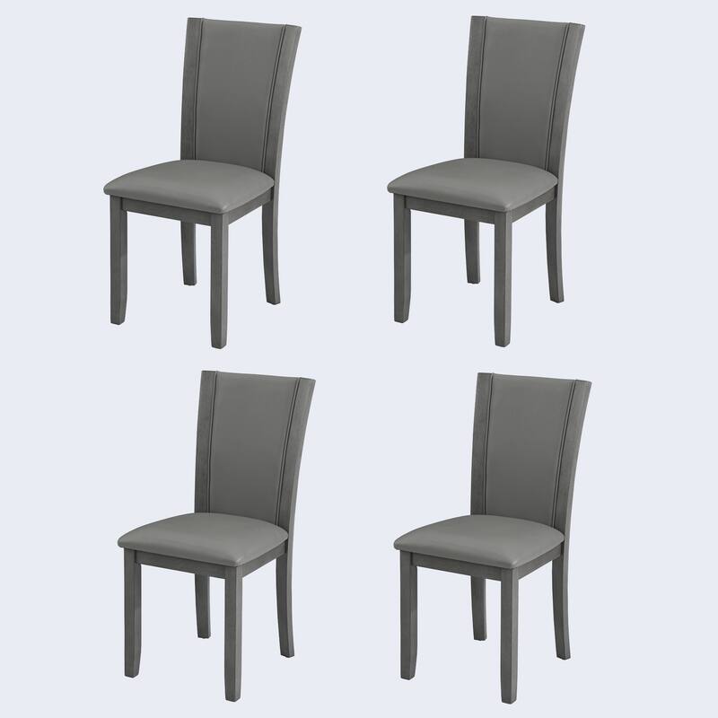 Wooden Dining Chairs Set of 4, Kitchen Chair with Padded Seat, Upholstered Side Chair for Dining Room, Living Room, Kitchen - Gray