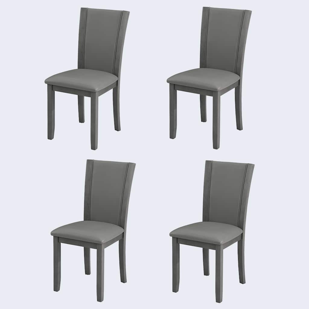 Wooden Dining Chairs Set of 4, Kitchen Chair with Padded Seat, Upholstered Side Chair for Dining Room, Living Room, Kitchen