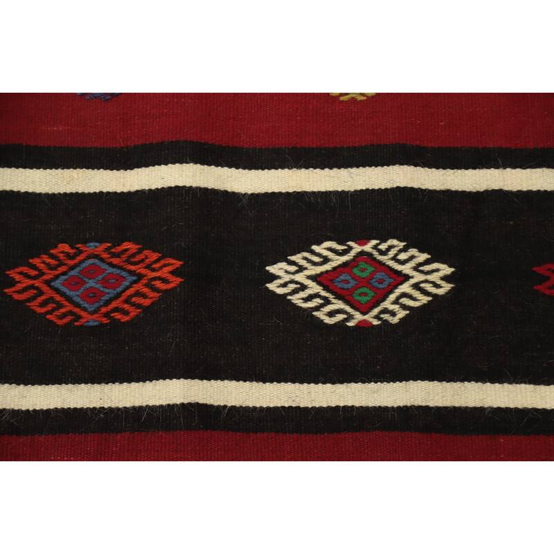 Hand Woven Oriental 100% Wool Carpet Southwestern Tribal Red Kilim Area Rug - 10' 0'' X 5' 10''