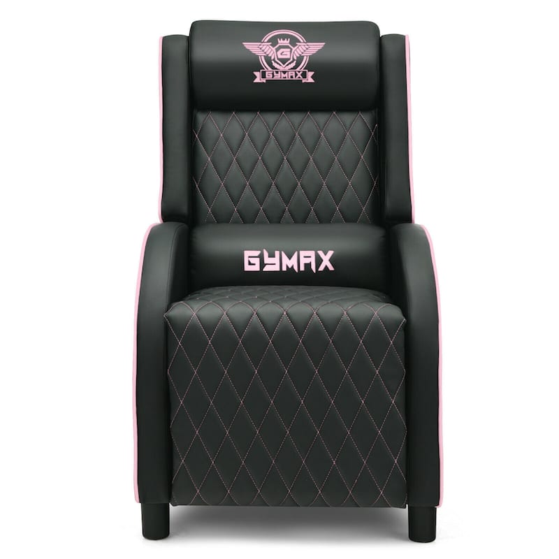 Gymax Massage Gaming Recliner Chair Leather Single Sofa Home Theater - 24.5'' x 35'' x 43''