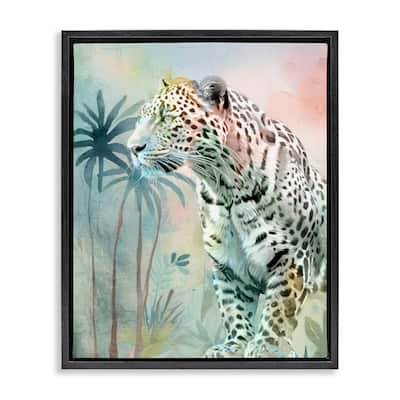Stupell Gazing Jungle Leopard Framed Floater Canvas Wall Art Design By Kim Allen
